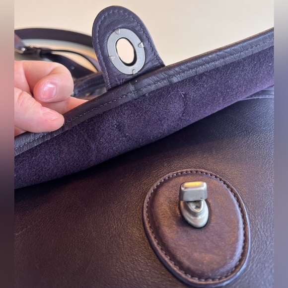 Vintage Coach Willis Bag purple aubergine eggplant 9927 - Picture 6 of 14